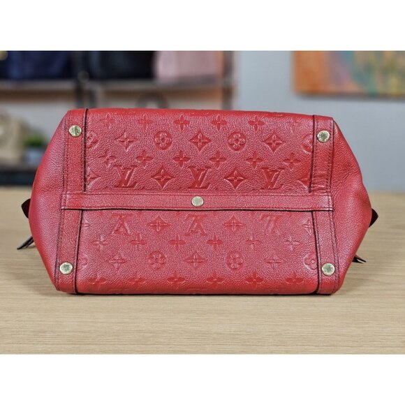 LOUIS VUITTON Authentic Marais MM LV Empreinte Leather Red Handbag Satchel LV - Picture 8 of 16
